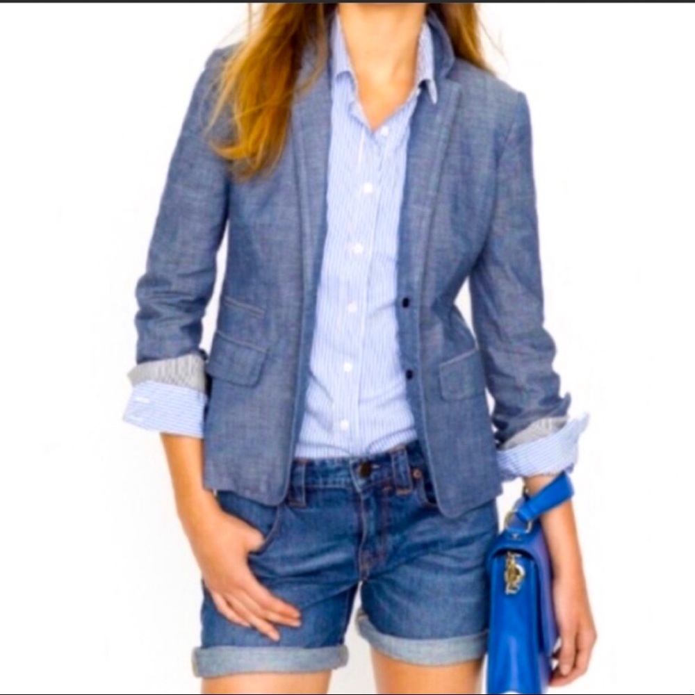 J.Crew Chambray Schoolboy Blazer